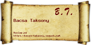 Bacsa Taksony névjegykártya